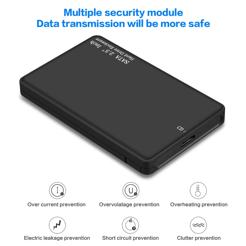 2,5 дюйма USB 3,0 SATA Hd коробка HDD диск внешний HDD корпус черный чехол инструмент бесплатно 5 Гбит/с Поддержка UASP для SSD/2 ТБ жесткий диск