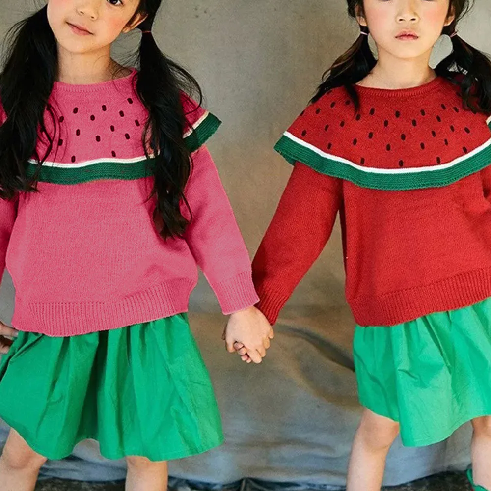 

New Spring Autumn Stylish and fashion design Toddler Kids Baby Girls Boys Long Sleeve Watermelon Knitted Tops Sweater Casual 30