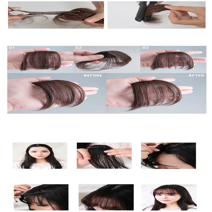 New Fashion Pretty Girls Clip In Front Air Bangs Fringe Hair Extension Piece Thin S1