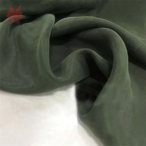 Китайская дешевая фабричная разноцветная однотонная утяжеленная купро Песочная промытая поддельная шелковая ткань для одежды telas stoffen SP5409 - Цвет: Military green
