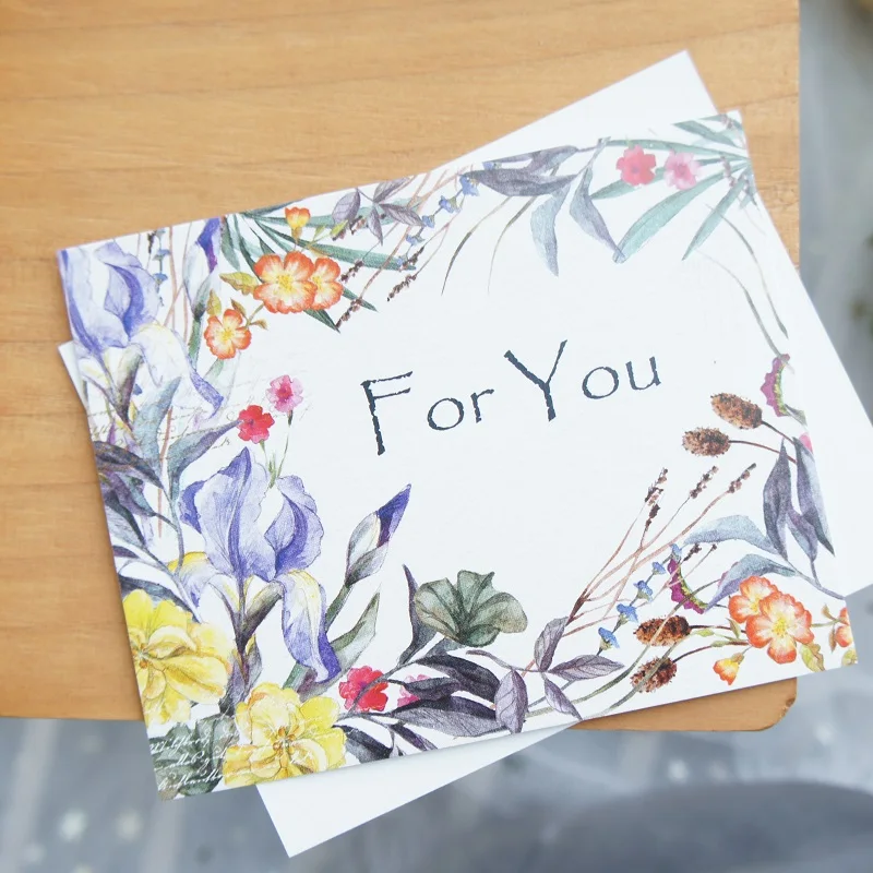 50 шт. мини для вас открытки акварель классический цветочный стиль мульти-использование Скрапбукинг приглашения DIY Декор вечерние открытки