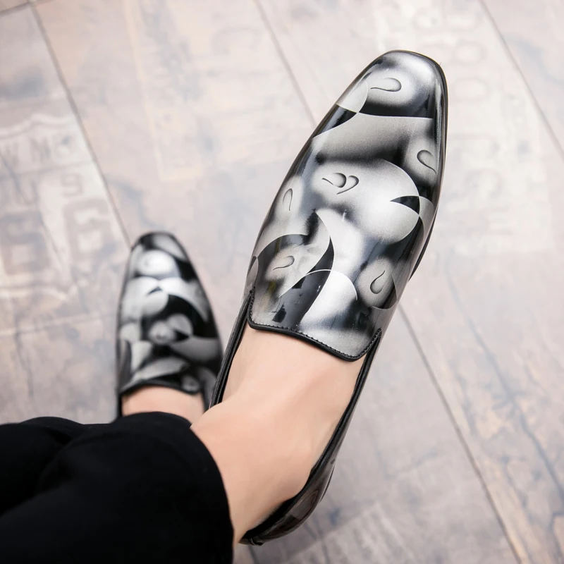 cool flowers print patent leather men shoes luxury italian brand camouflage male footwear mixcolors glossy oxford shoes for men (32)