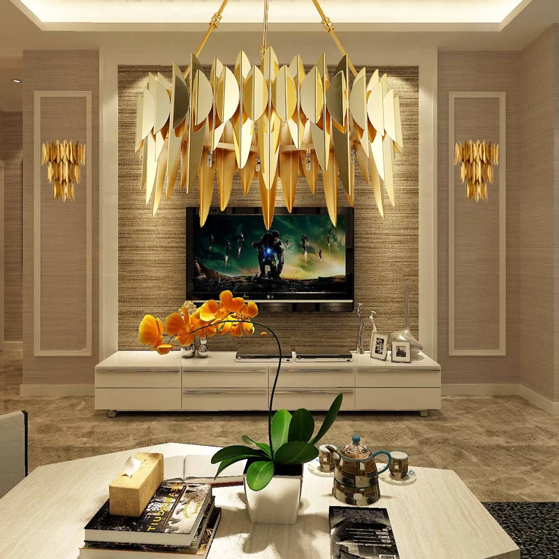 

Modern Gold Living Room LED Wall Lamp Plating Stainless Steel Lampshade Sconce For Bedroom Lobby Hanging AC90-260V Light Fixture