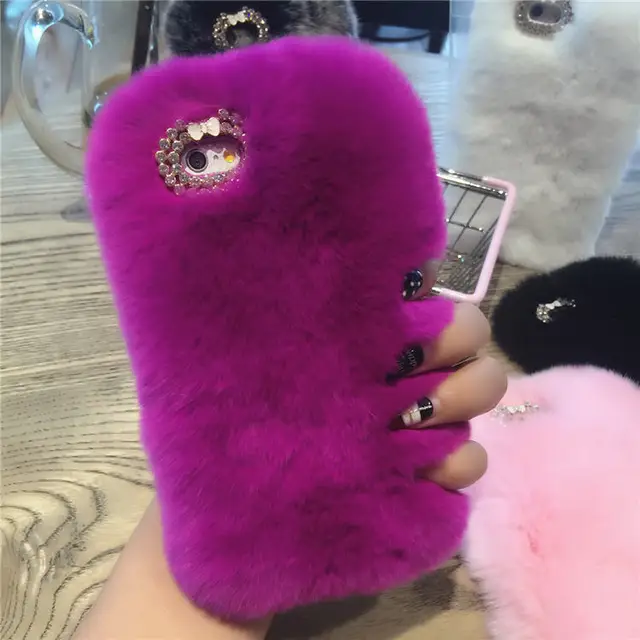 Buy Luxury Plush Back Cover case Warm Winter Fluffy phone cases For iPhone 6 6