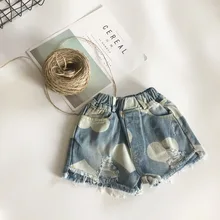Рваные джинсы для маленьких девочек 2, 3, 4, 5, 6 лет, шорты, Мода, летние свободные шорты с кисточками в стиле ретро для маленьких девочек