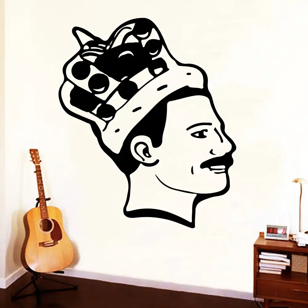 Queen Freddie Mercury Crown Rock Band Wall Stickers For Home Room