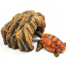 

Pet Products Aquarium Decor Cute Pet Turtle Climbing Hill Roof Terrace Floating Island Aquarium Turtle Hide Cave Tree Holes