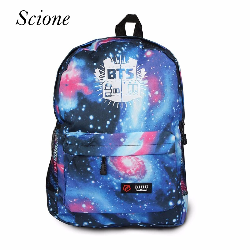 2017 Fashion Canvas Galaxy Printed BTS Backpacks School Bags For Teenager girl Men Laptop Travel
