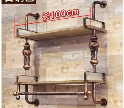 High-end solid wood clothing store display rack. Upper wall side hanging. Children's wear clothes rack..061