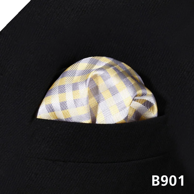 Горошек проверьте мужчин Silk Pocket Square Hanky Свадьба платок# B9 платок классический свадьбу