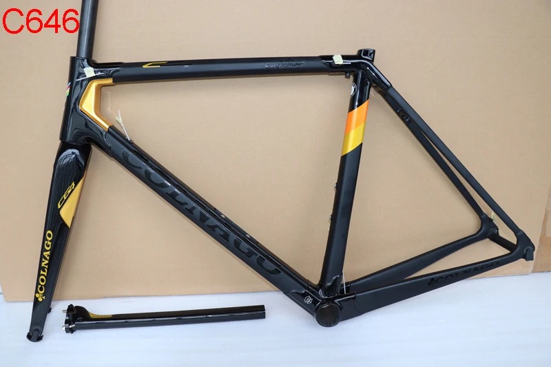 Discount black gold Carbon road frame Colnago C64 bicycle frame size 48 50 52 54 56cm BB386 frameset 11