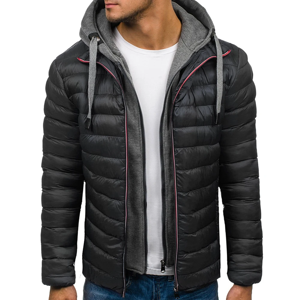 

ZOGAA 4 Colors Mens Parka Jacket Winter Hooded Coat Men Cotton Puffer Jackets Warm clothes Windbreaker for man clothing 2018