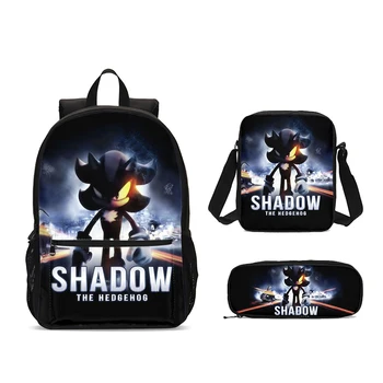 

3pcs Set Sonic the Hedgehog Design Man Women Kids School Backpack Sing Bag Pen Bag Mujer Bolsa Escolar Mochila Funny Pack