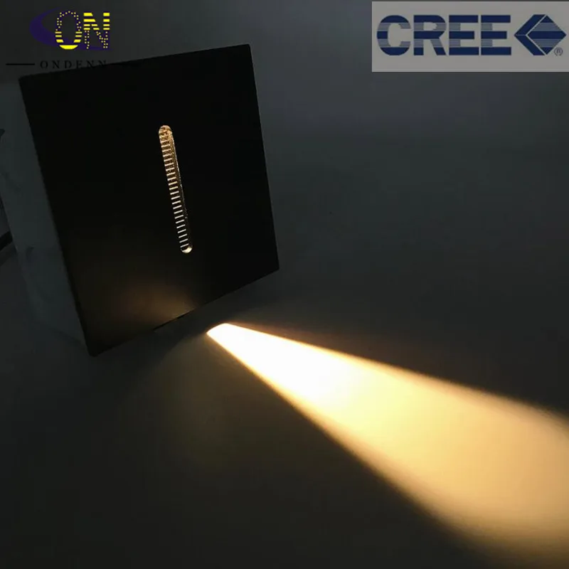 Встраиваемая светодиодная настенная лампа CREE 1 Вт 3 для лестниц домашние