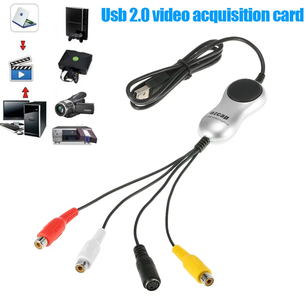 

VHS to DVD Converter S-Video AV to PC USB Video Capture Card Adapter for Windows LCC77