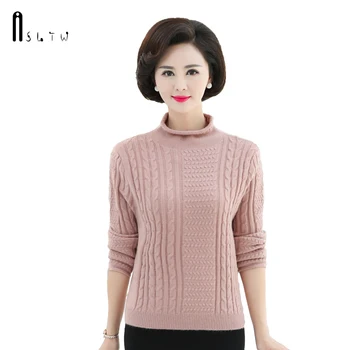 

ASLTW Turtleneck Pullover Sweater Women New Autumn Solid Twist Sweater Plus Size Long Sleeve Cashmere Bottoming Female Pullovers