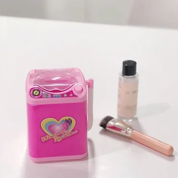 

1Pc Simulation Mini Small Battery Electric Washing Machine Cleaning Makeup Brush Powder for diy birthday confession gift