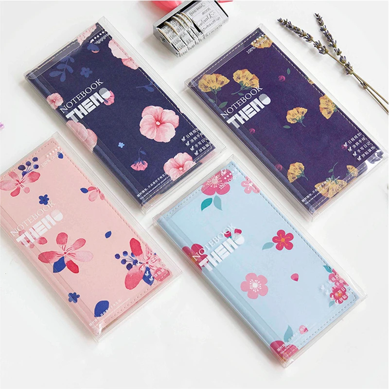 

Japanese creative environmental protection PU cortical 48K notebook Notepad Colorful flowers Simple hand book school supply