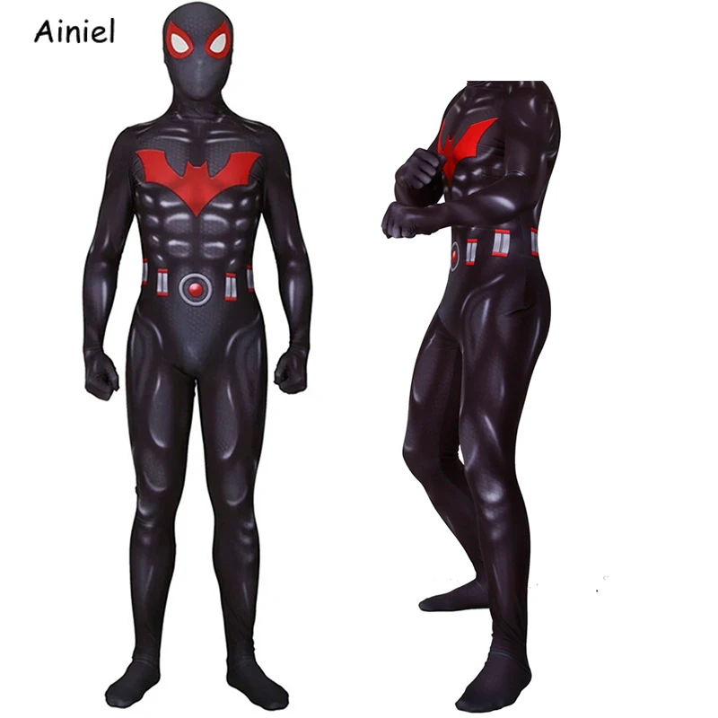 

Batman Beyond Spiderman Cosplay Costume Batman Mask Superhero Zentai Bodysuit Suit Jumpsuit Halloween Costume for Adult Kids Men
