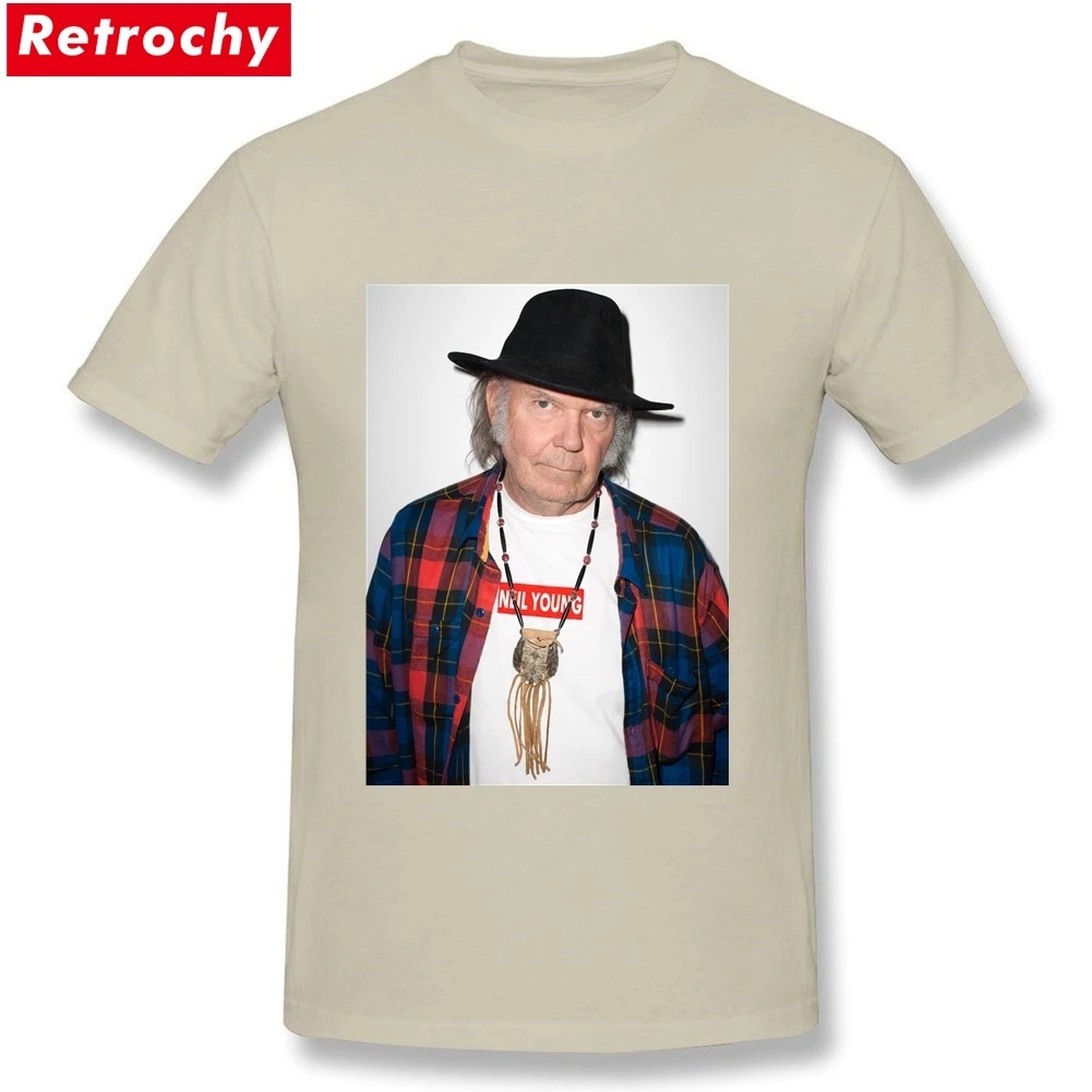 Новейший дизайн, Мужская футболка Neil Young, Великобритания, мужская, Канадская рок-звезда, короткий рукав, валентинка, плюс размер, футболка, американский бренд - Цвет: Natural