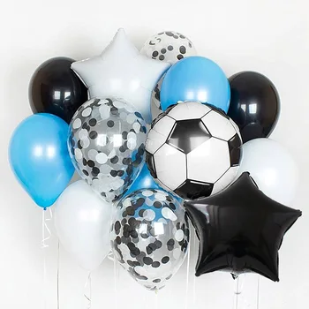 

1set Soccer Football Balloons Black White Latex Confetti Balloon Birthday Party Children's Day Bar Ktv Decoration Party Supplies