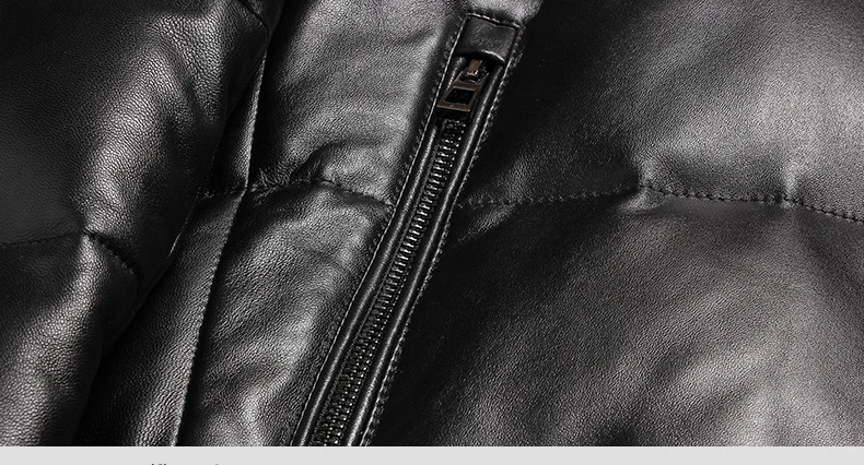 AYUNSUE, короткая куртка из натуральной кожи, мужской пуховик, зимняя куртка из овчины, Воротник из енота, кожаная куртка LSY080066 KJ1087