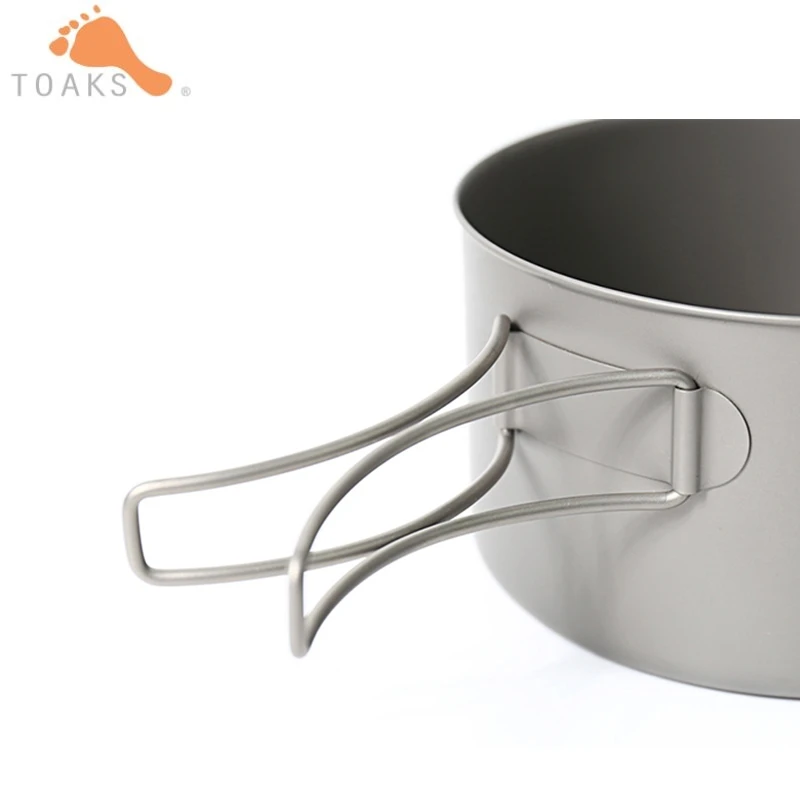 TOAKS grande 1350 ml de titanio olla con tapa plegable con bolsa de malla libre portátil al aire libre utensilios de cocina Camping Picnic olla -1350