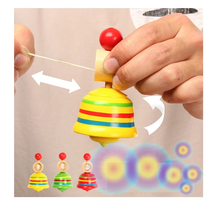 

Traditional Children Games Educational Launcher Whirling Wooden Spinning Top Gyroscope Autism Relief New Toys for Kids 2018