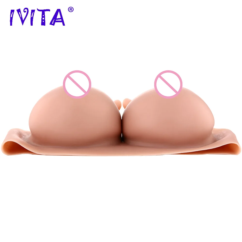 Реалистичная силиконовая грудь IVITA 3300g искусственная для трансвеститов