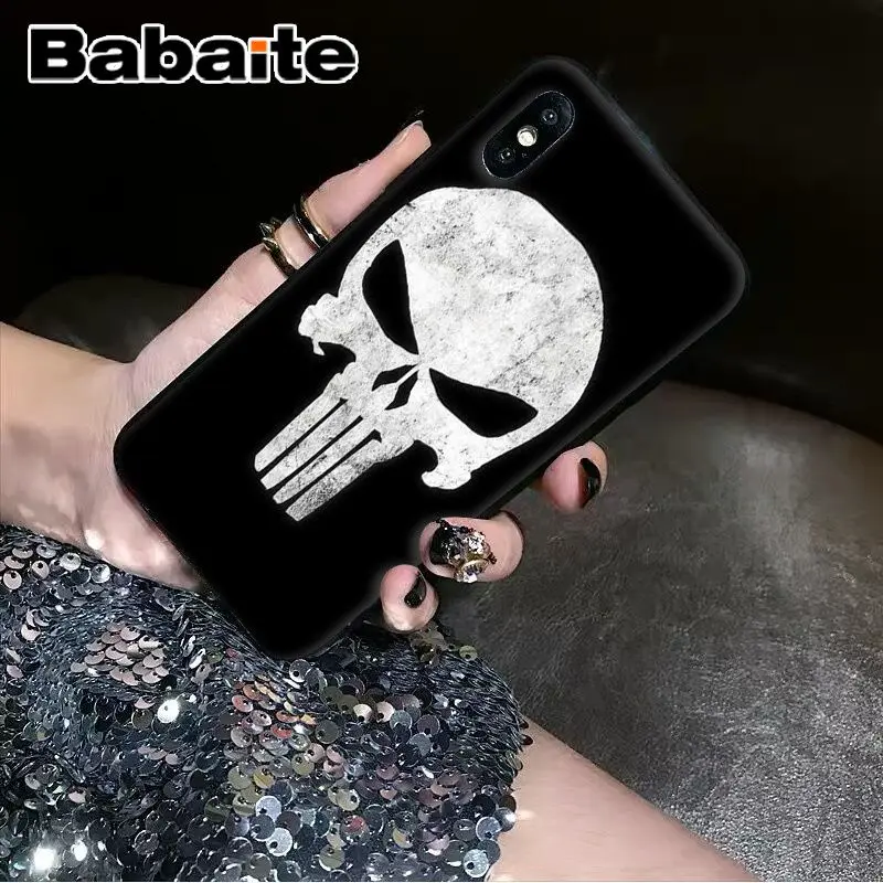 Babaite Каратель Череп DIY Роскошный Высокий протектор на конце чехол для iPhone 5 5Sx 6 7 7plus 8 8Plus X XS MAX XR - Цвет: A12