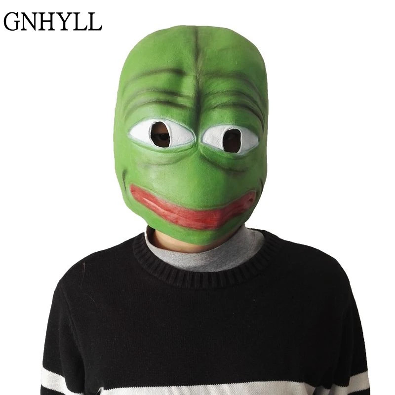 GNHYLL Мультфильм Горячая Pepe Sad Лягушка латексная маска Горячая Реалистичная полная голова Карнавальная маска празднование, вечеринка Косплей