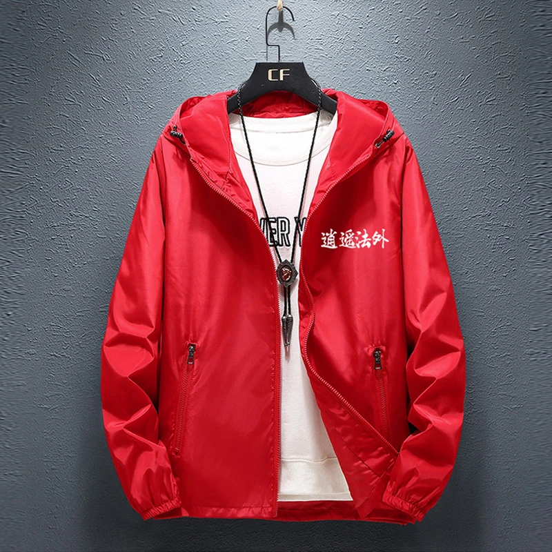 Cheap US Size Jackets Mens Streetwear Polyester Print Coats Men Fashion Spring Autumn Casual Windbreaker Jacket Male DG65