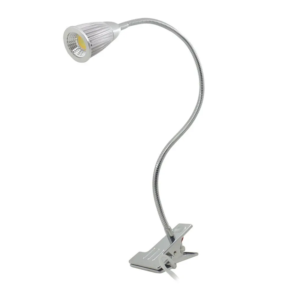 

GLW Table Lamp Modern Sliver Reading Light Living Room Nightlight Indoor Clamp Light Gooseneck Simple Bedside Desk Lamp Bedroom