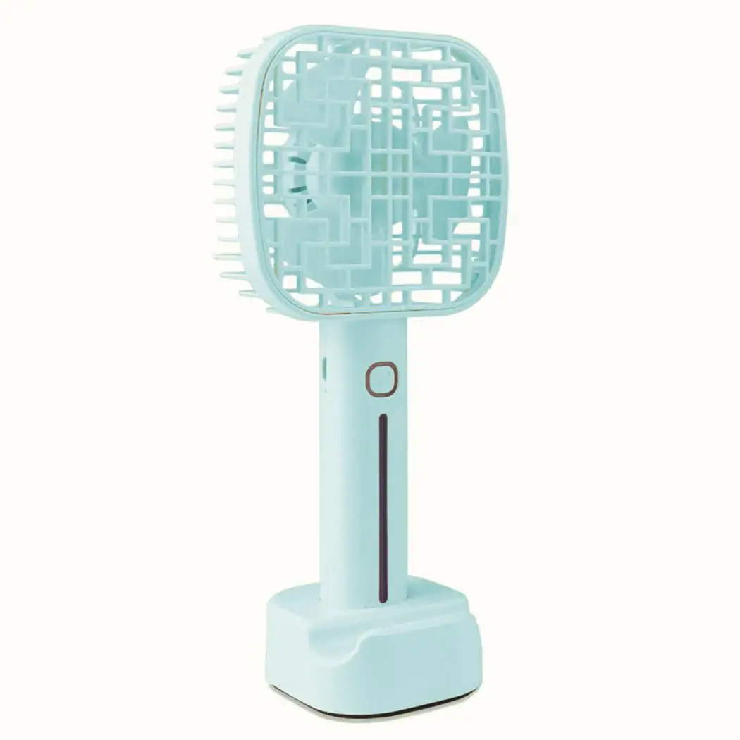 

Portable Mini Handheld Fan USB Rechargeable Phone Holder With Suitable for home office camping Colorful Light