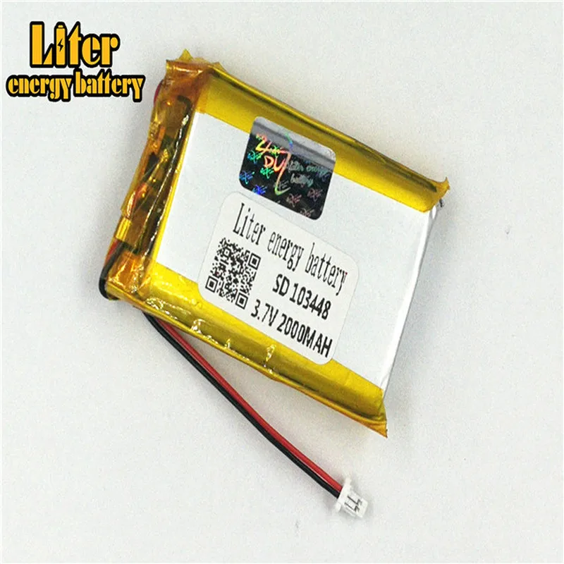 1 0 мм 2pin разъем 103448 3 7 в 2000 мАч литий-полимерный аккумулятор LiPo MP3 MP4 MP5 маленькие