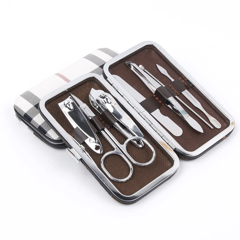7Pcs Pedicure / Manicure Set Nail Clippers Cleaner Cuticle Grooming Kit Case Boxin Sets & Kits