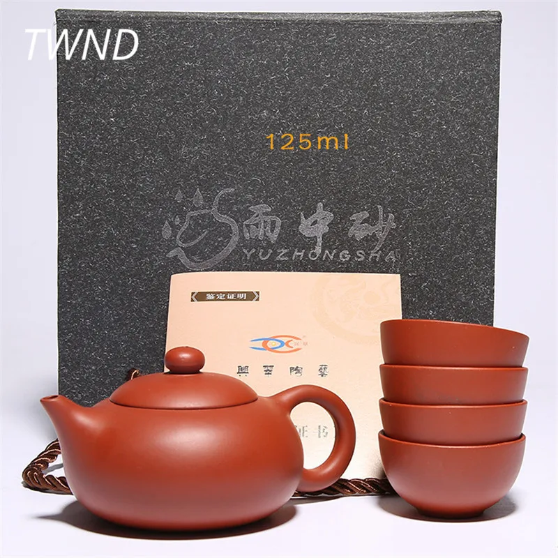 

Yixing tea pot cups set kung fu zisha teaware simple purple clay teapot mugs sets drinkware with gift box