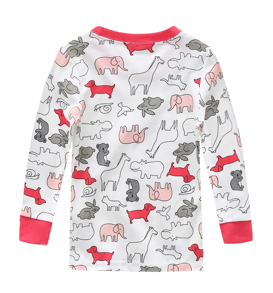 Весенне-Осенняя детская хлопковая одежда для сна; Детские пижамные комплекты для мальчиков и девочек; одежда для сна с длинными рукавами; пижамы для маленьких девочек 8 лет