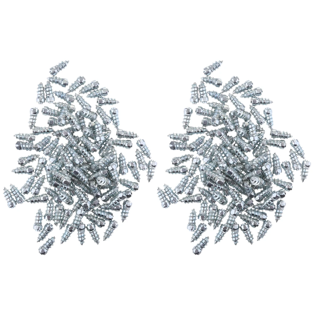 New 200pcs Durable Wheel Tyres 15mm Tire Snow Chains Spikes Non-slip Studs Wheel Tire Protector Studs Screw