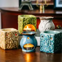 Ретро трещины глазурь керамические эфирные масла лампы Арома горелка для домашнего ужина Декор Ароматерапия Запах удаления Кадило