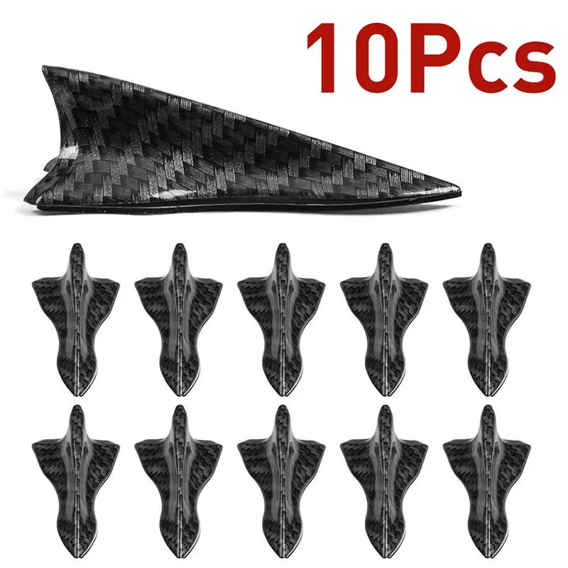

10pcs Shark Fin Roof Spoiler Diffuser Vortex Generator Carbon Fiber For Car Roof