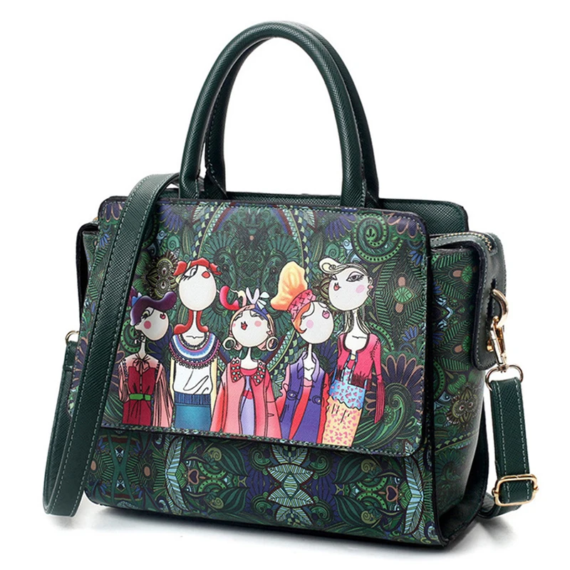 

GSQ Women National flower leather Handbags Designer Bags Women shoulders messenger bags Women Bags Lady cross body bag N117-1