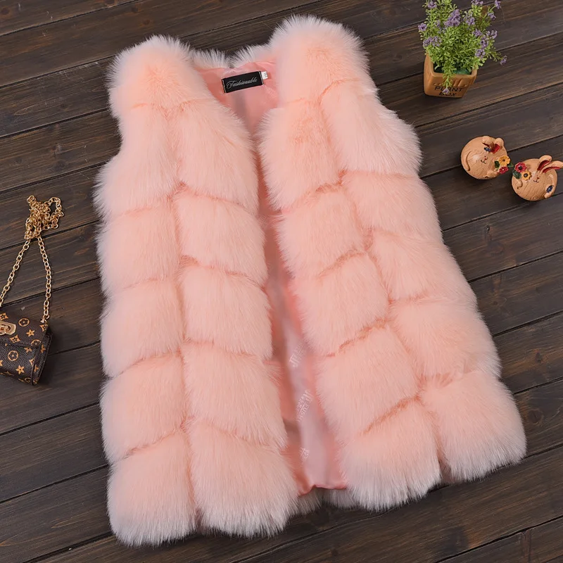 Per Baby Girls Artificial Fur Vest Soft Faux Fur Warm Waistcoat Sleeveless Jacket Coat for Toddlers Children Kids
