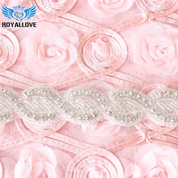 

10 Yards Rhinestone Crystal Beaded Lace trim Crystal Applique Bridal Accessories Wedding Dress Sash bridal Belt Headband Trim