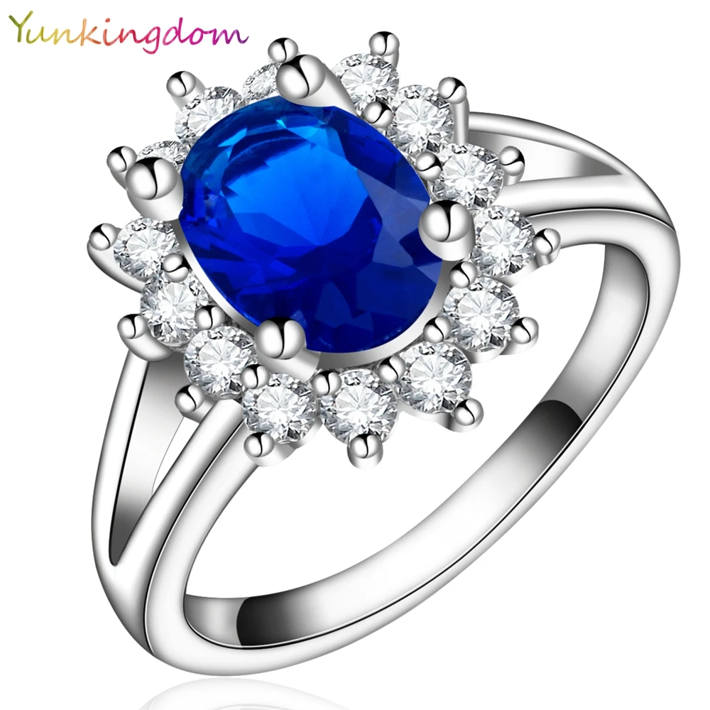 Yunkingdom новинка высокое качество белое золото кольцо принцессы кубический