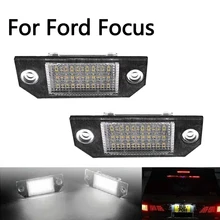 Luz de placa de matrícula LED para coche, lámpara blanca de 12V y 24 LED para Ford Focus Mk 2 c-max, accesorios exteriores, 2 uds.