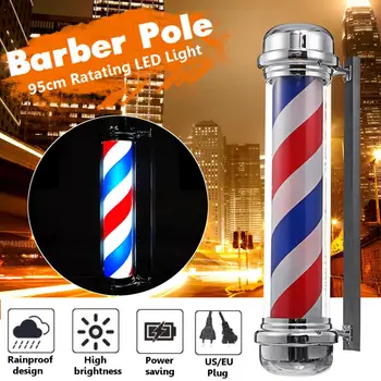 

4 Types Barber Shop Light Red White Blue Stripes Rotating LED Light Lamp Hairdressing Salon Outdoor Hanging Sign Lamp