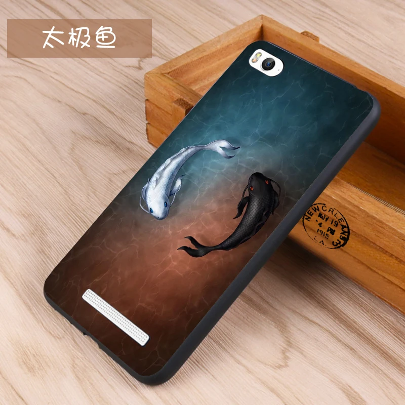 Xiaomi Mi4c Case Original Cover for Xiaomi Mi4c Case Cover Skin Wolf Fish Skull mi4c Fundas 100% 26