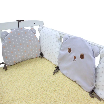 

New 6Pcs Baby Bed Bumper Protector Infant Bedding Set Newborn Crib Backrest Toddler Cartoon Animal Bedding