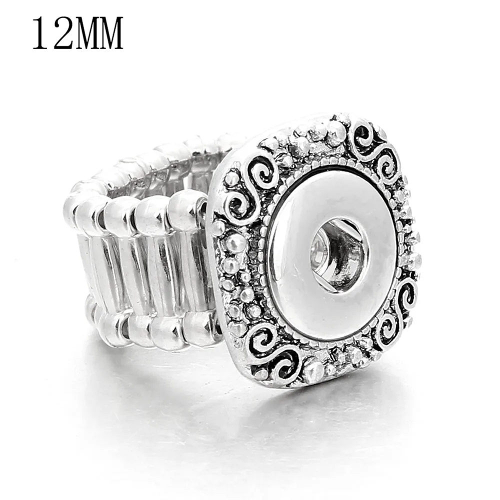 Винтажное DIY эластичное кольцо с защелками 18 мм и 12 мм Металлические Кнопки wo мужские модные ювелирные изделия мужское кольцо одно направление ZH001 - Цвет основного камня: ZH006